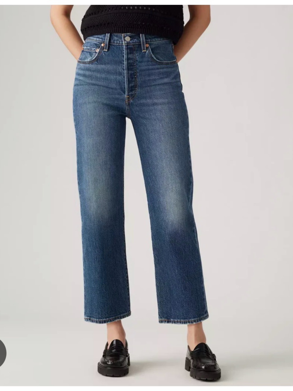 Levi’s Ribcage High Waist Straight Leg Jeans in Dial Up The Music Size 29 L 27